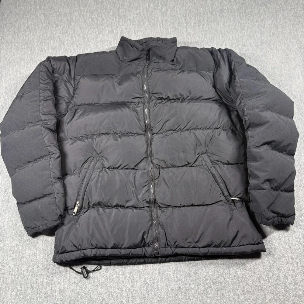 The North Face Jacket Women M Black Puffer Full Zip Nuptse Style Goose Down Warm